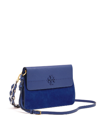 tory burch blue suede bag