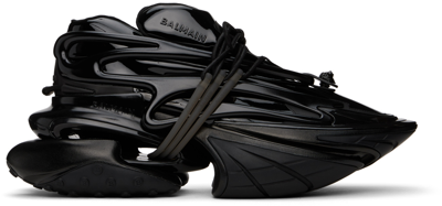 Balmain Unicorn Main Lab Patent Leather Sneakers In Black