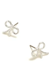 Madewell Mini Bow Stud Earrings In Polished Silver