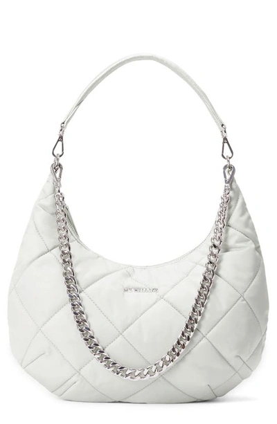 Mz Wallace Madison Quilted Nylon Shoulder Bag In Frost