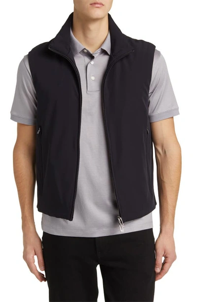 Emporio Armani Techno Padded Vest In Solid Blue