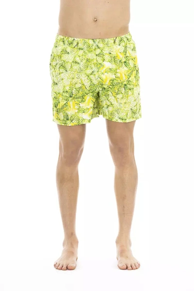 Just Cavalli Tropical Print Swim Men's Trunks In Green