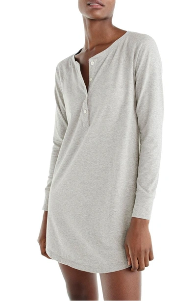 Jcrew Knit Sleep Shirt In Heather Grey