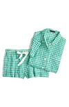 Jcrew Gingham Pajama Set In Ivory Green