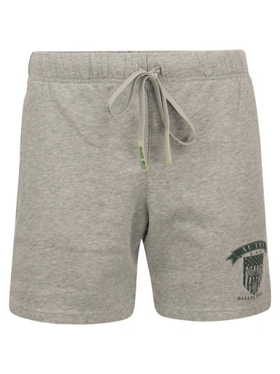 Autry Bermuda Shorts With Tennis Club Logo In Gray