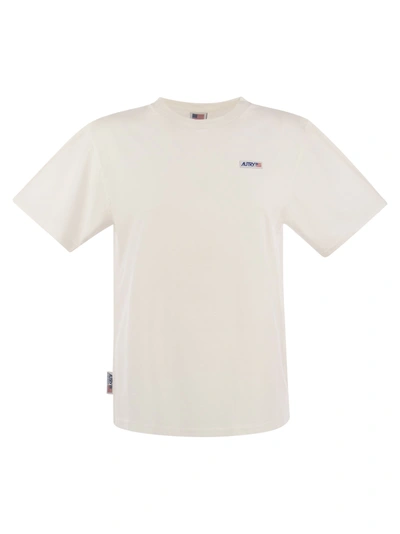 Autry Crew Neck Cotton T Shirt In White