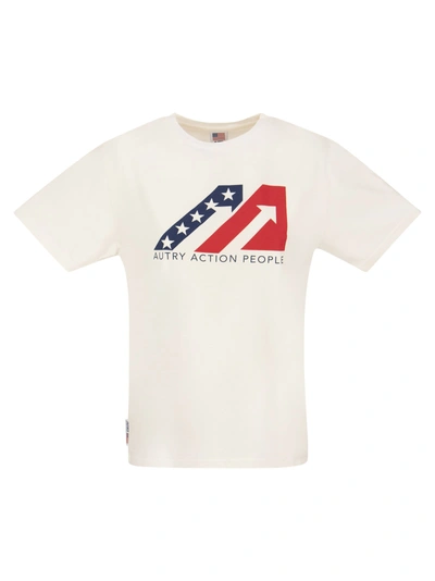 Autry Iconic Cotton Crew Neck T Shirt In White