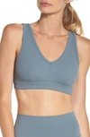 Alo Yoga Togetherness Rib-knit Sports Bra In Slate