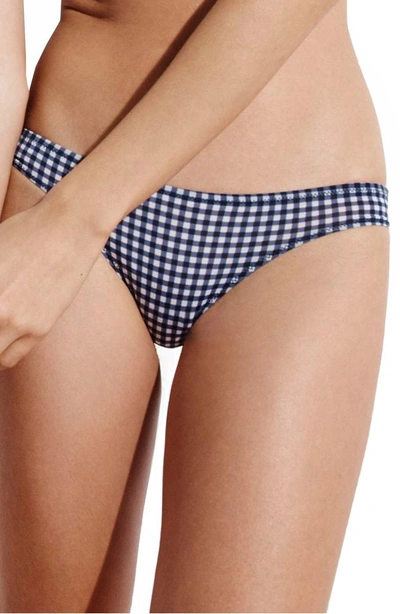 J.crew Gingham Bikini In Ivory Navy