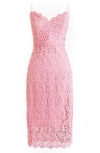 Jcrew Guipure Lace Spaghetti Strap Dress In Pastel Pink