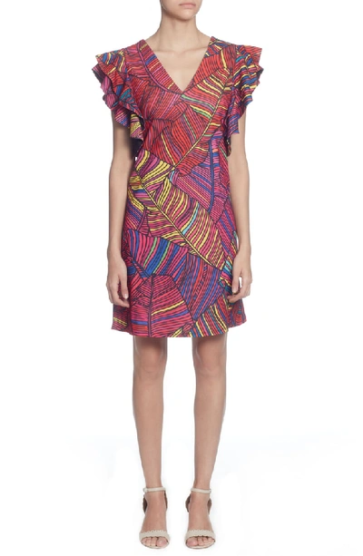 Catherine Catherine Malandrino Sandrine Printed Flutter-sleeve Dress