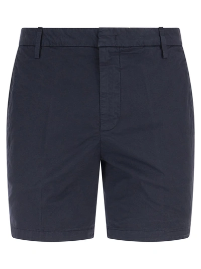 Dondup Manheim Cotton Shorts In Blue