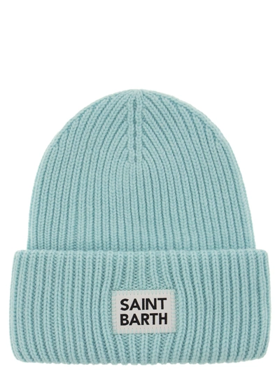 Mc2 Saint Barth Berry Mixed Wool And Cashmere Cap In Water Green