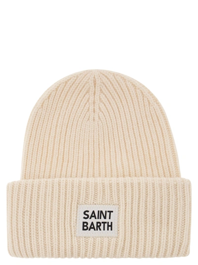 Mc2 Saint Barth Berry Mixed Wool And Cashmere Cap In White