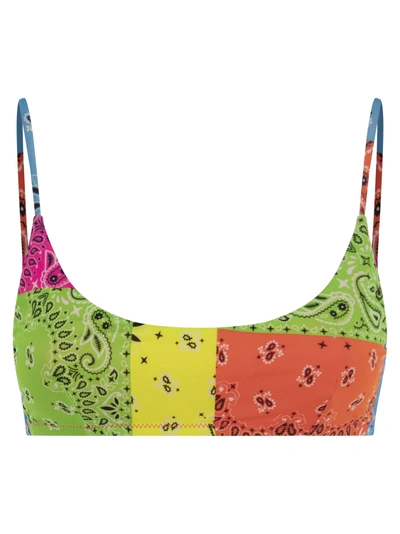 Mc2 Saint Barth Bralette Top With Bandana Print In Multicolor