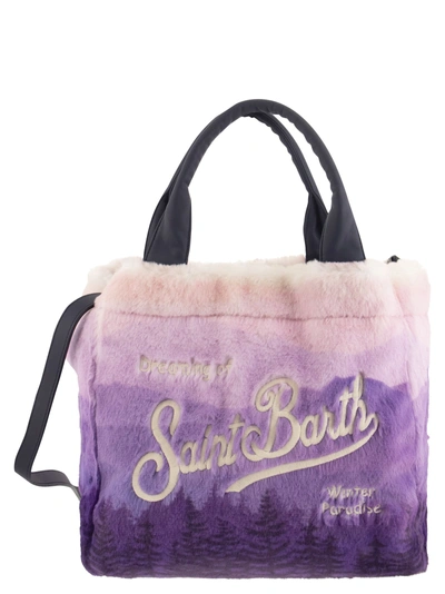 Mc2 Saint Barth Colette Soft And Furry Handbag With Print