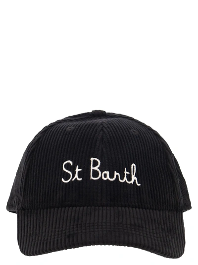 Mc2 Saint Barth Corduroy Baseball Cap With Embroidery