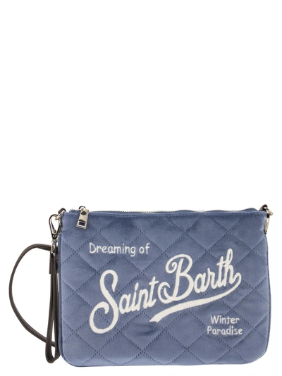 Mc2 Saint Barth Pochette Bag With Shoulder Strap In Light Blue