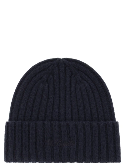 Mc2 Saint Barth Wool Hat With Embroidery In Blue