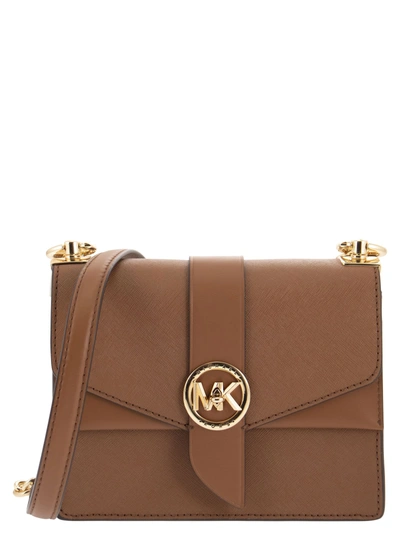 Michael Kors Greenwich Saffiano Leather Bag In Brown