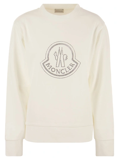 Moncler Logo Sweatshirt With Crystals In 033