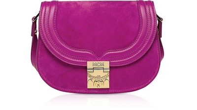 Mcm Trisha Viva Lilac Suede And Leather Small Shoulder Bag