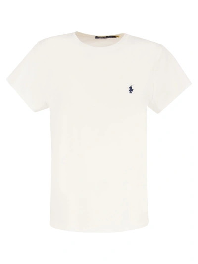 Polo Ralph Lauren Crewneck Cotton T Shirt In White