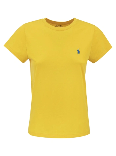 Polo Ralph Lauren Crewneck Cotton T Shirt In Yellow