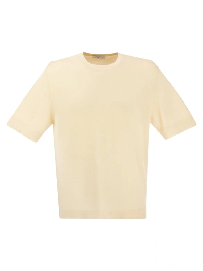 Pt Pantaloni Torino Cotton And Silk T Shirt In Neutral