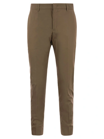 Pt Pantaloni Torino Stretch Trousers In Technical Fabric In Brown