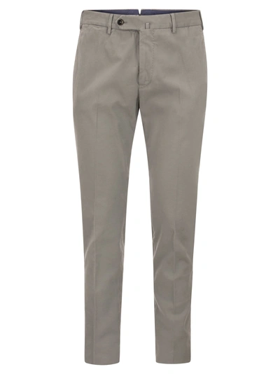 Pt Pantaloni Torino Super Slim Cotton Trousers In Neutral