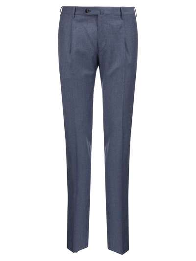 Pt Pantaloni Torino Super Slim Pied De Poule Wool Trousers In Blue