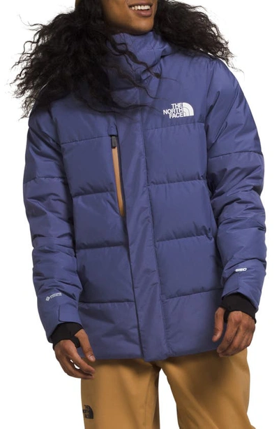 The North Face Corefire Hooded 550 Fill Power Down Jacket In Cave Blue