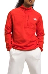 The North Face Canyonlands Quarter Zip Pullover In Fiery Red Heather