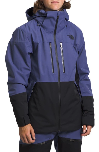 The North Face Chakal Waterproof Jacket In Cave Blue/ Tnf Black