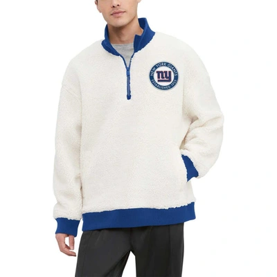 Tommy Hilfiger Cream New York Giants Jordan Sherpa Quarter-zip Sweatshirt