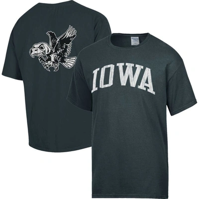 Comfort Wash Charcoal Iowa Hawkeyes Vintage Arch 2-hit T-shirt