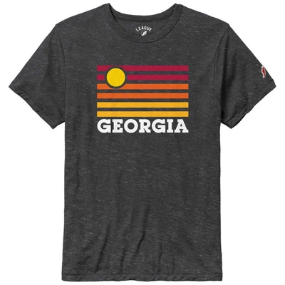 League Collegiate Wear Heather Charcoal Georgia Bulldogs Hyper Local Victory Falls Tri-blend T-shirt