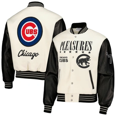 Pleasures White Chicago Cubs Full-snap Varsity Jacket