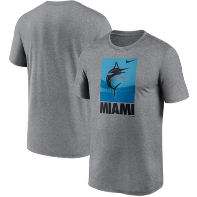 Nike Heathered Gray Miami Marlins Local Logo Legend Performance T-shirt