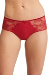 Chantelle Lingerie Orchids Hipster Briefs In Passion Red-me