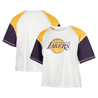 47 ' Cream Los Angeles Lakers Premier Raglan Cropped T-shirt