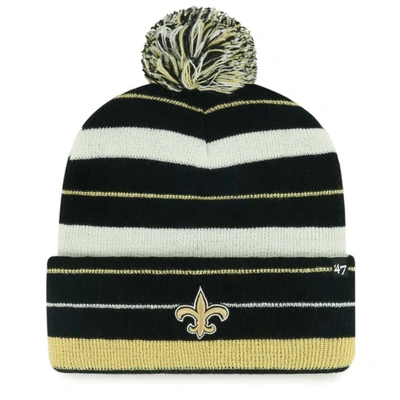 47 ' Black New Orleans Saints Powerline Cuffed Knit Hat With Pom