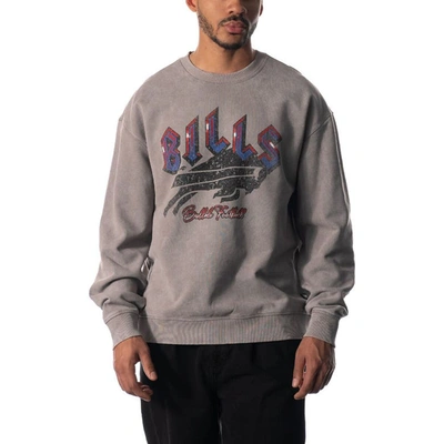 The Wild Collective Unisex  Gray Buffalo Bills Distressed Pullover Sweatshirt