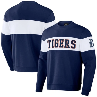 Darius Rucker Collection By Fanatics Navy Detroit Tigers Stripe Pullover Sweatshirt