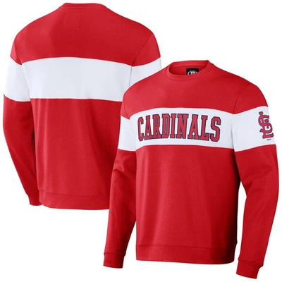 Darius Rucker Collection By Fanatics Red St. Louis Cardinals Stripe Pullover Sweatshirt