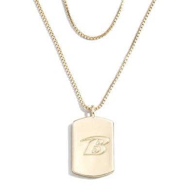 Wear By Erin Andrews X Baublebar Baltimore Ravens Gold Dog Tag Necklace