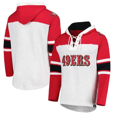 47 ' San Francisco 49ers Heather Grey Gridiron Lace-up Pullover Hoodie