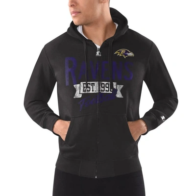 Starter Black Baltimore Ravens Domestic Post Season Full-zip Hoodie