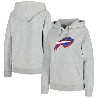 New Era Grey Buffalo Bills Floral Raglan Pullover Hoodie